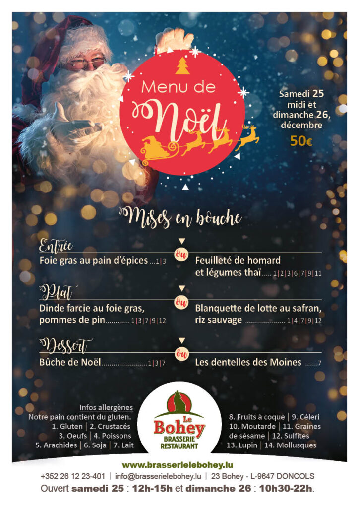 Menu de Noel 2021